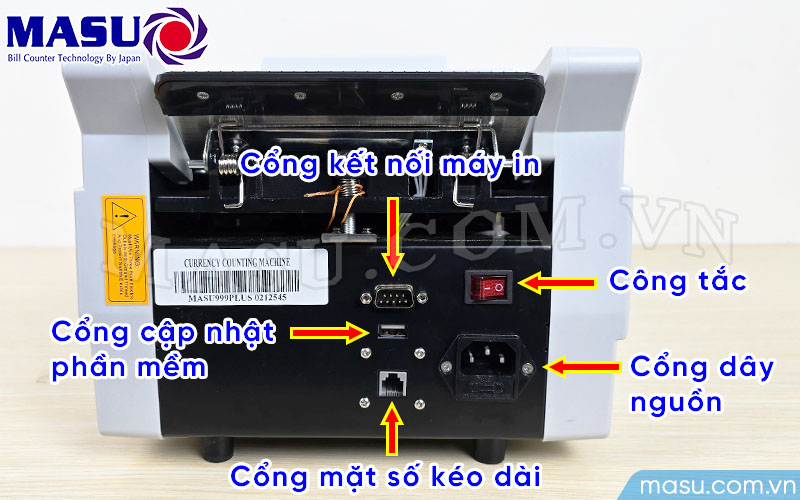 Mặt sau MASU 999 Plus đầy đủ các cổng kết nối