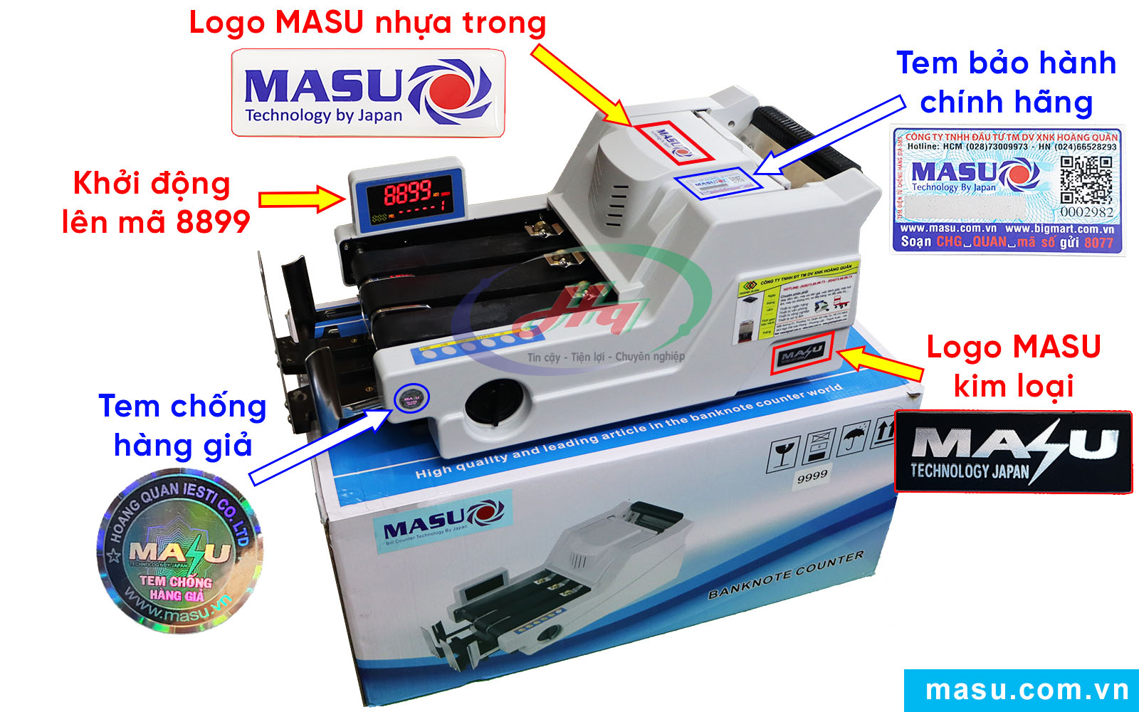 Bộ nhận diện thương hiệu MASU 8899 chính hãng (mặt hông)