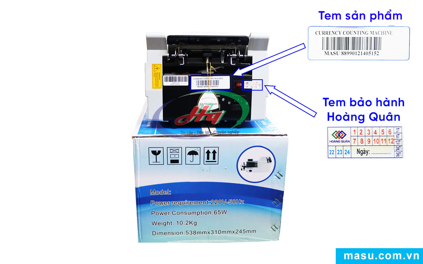 Bộ nhận diện thương hiệu MASU 8899 chính hãng (mặt sau)