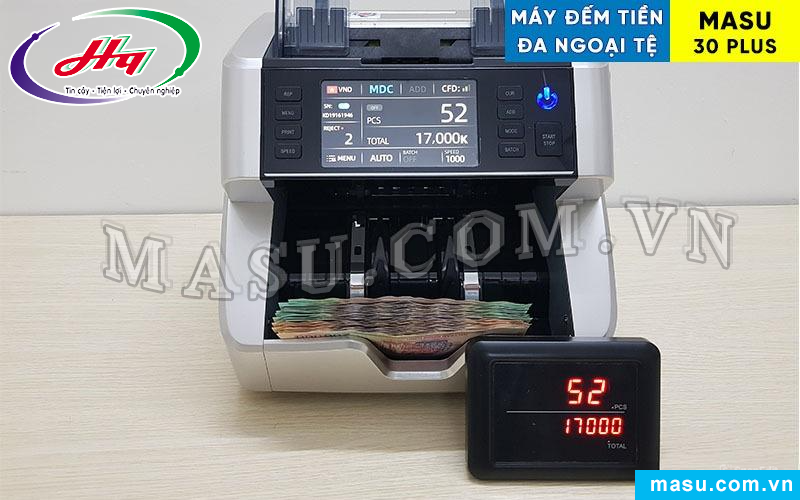 Máy đếm tiền đa ngoại tệ Masu 30 Plus sở hữu tốc độ đếm vượt trội