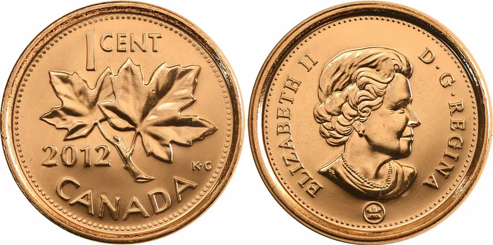 Đồng xu 1 cent Canada (Penny) có hình lá Phong 