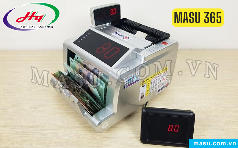 Máy đếm tiền Masu 365 có thiết kế máy đứng nhỏ gọn