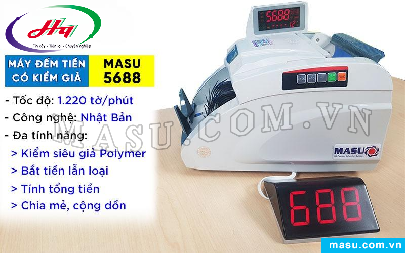 Máy đếm tiền Masu 5688 sở hữu đa tính năng vượt trội 