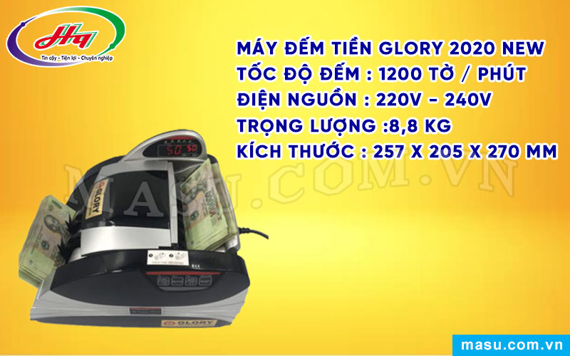 Máy đếm tiền Glory 2020 NEW