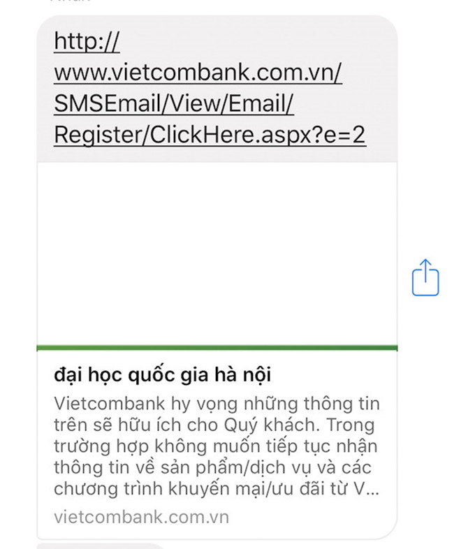 Xuất hiện 2 câu thơ chế trên website Vietcombank